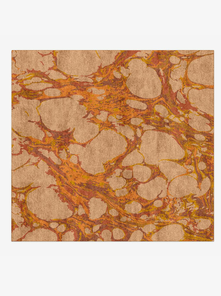 Pebble Surface Art Square Hand Knotted Bamboo Silk Custom Rug by Rug Artisan
