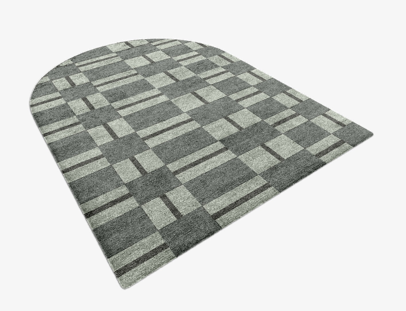 Pennon Geometric Arch Hand Knotted Bamboo Silk Custom Rug by Rug Artisan