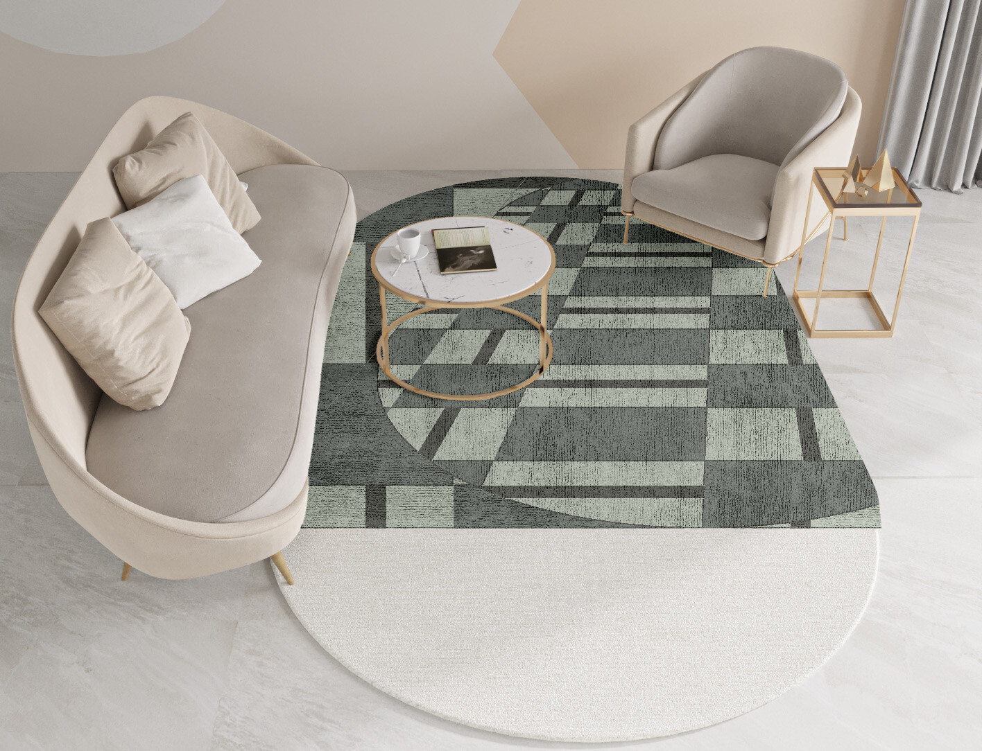 Pennon Geometric Capsule Hand Tufted Bamboo Silk Custom Rug by Rug Artisan