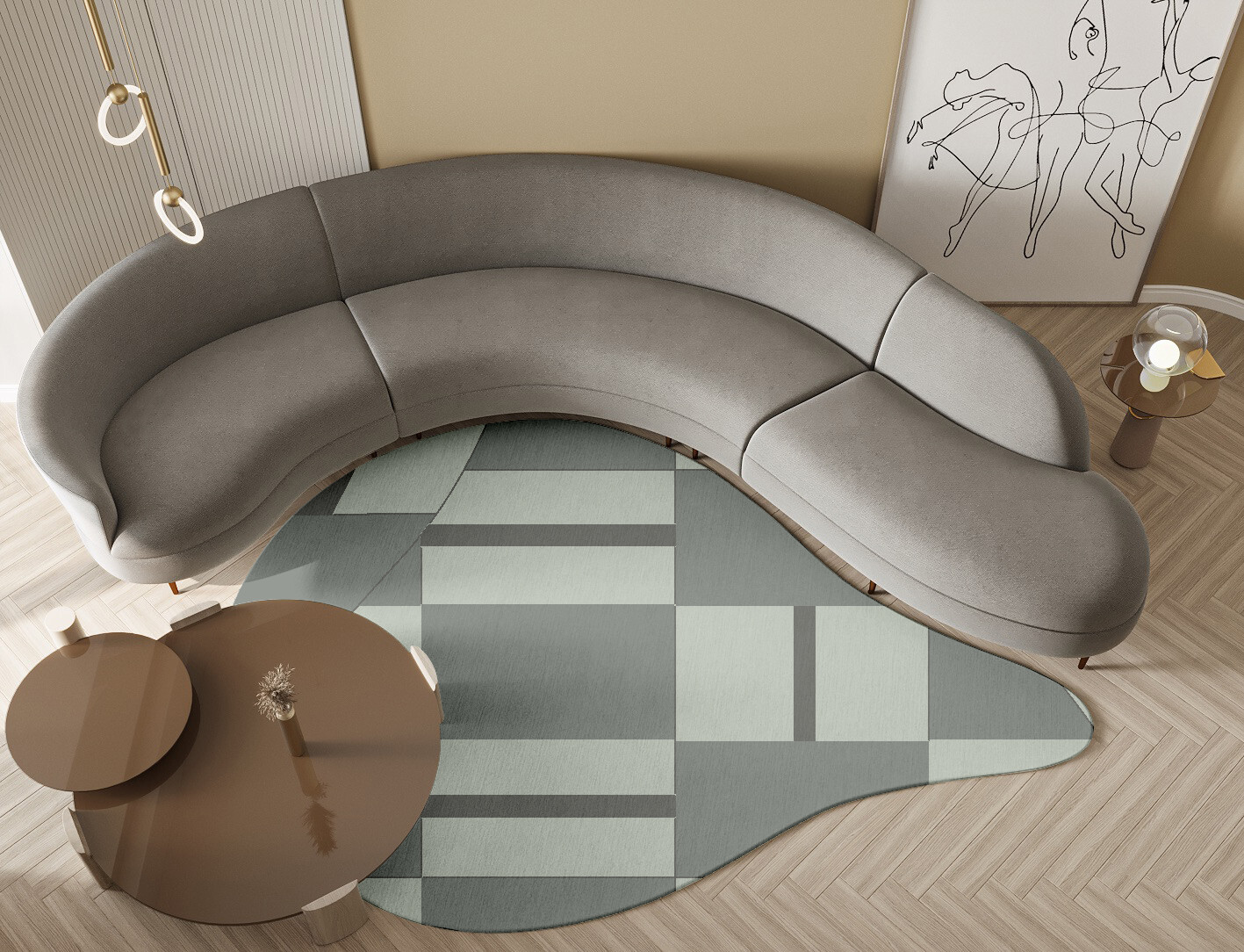 Pennon Geometric Drop Hand Tufted Pure Wool Custom Rug by Rug Artisan