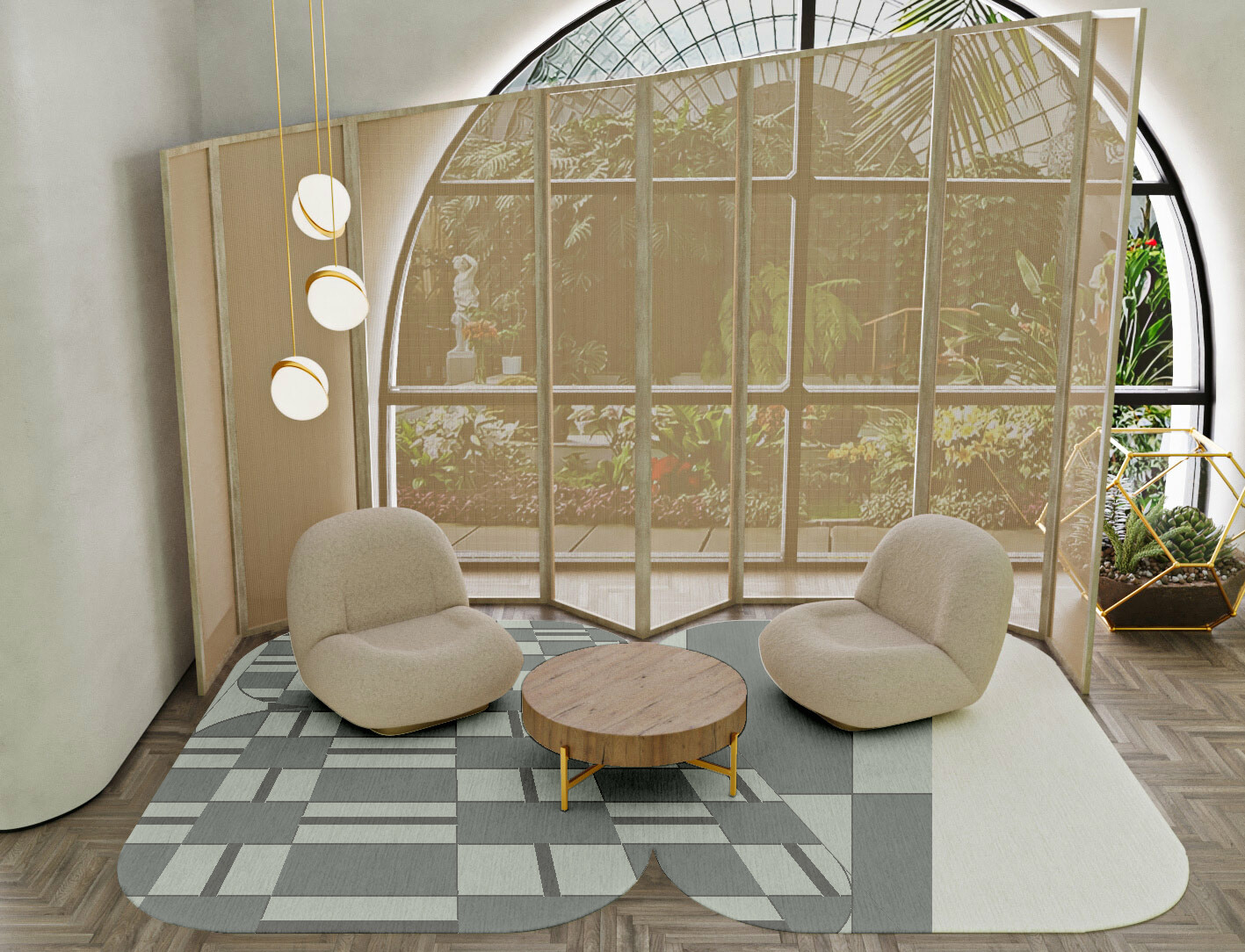 Pennon Geometric Eight Hand Tufted Pure Wool Custom Rug by Rug Artisan
