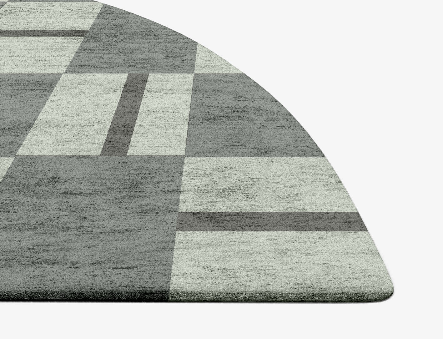 Pennon Geometric Halfmoon Hand Tufted Bamboo Silk Custom Rug by Rug Artisan