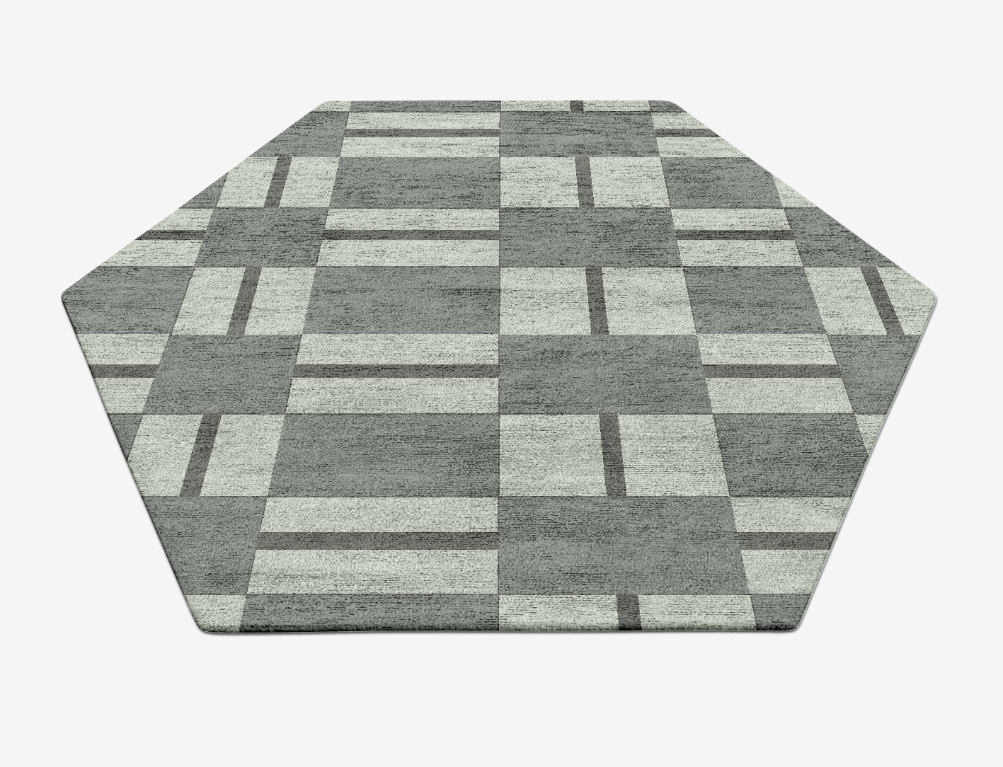Pennon Geometric Hexagon Hand Tufted Bamboo Silk Custom Rug by Rug Artisan