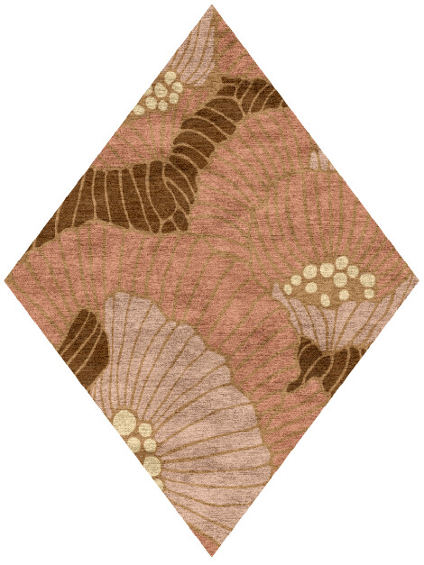 Peony Diamond Hand Knotted Bamboo Silk custom handmade rug