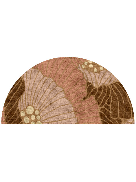 Peony Halfmoon Hand Knotted Bamboo Silk custom handmade rug