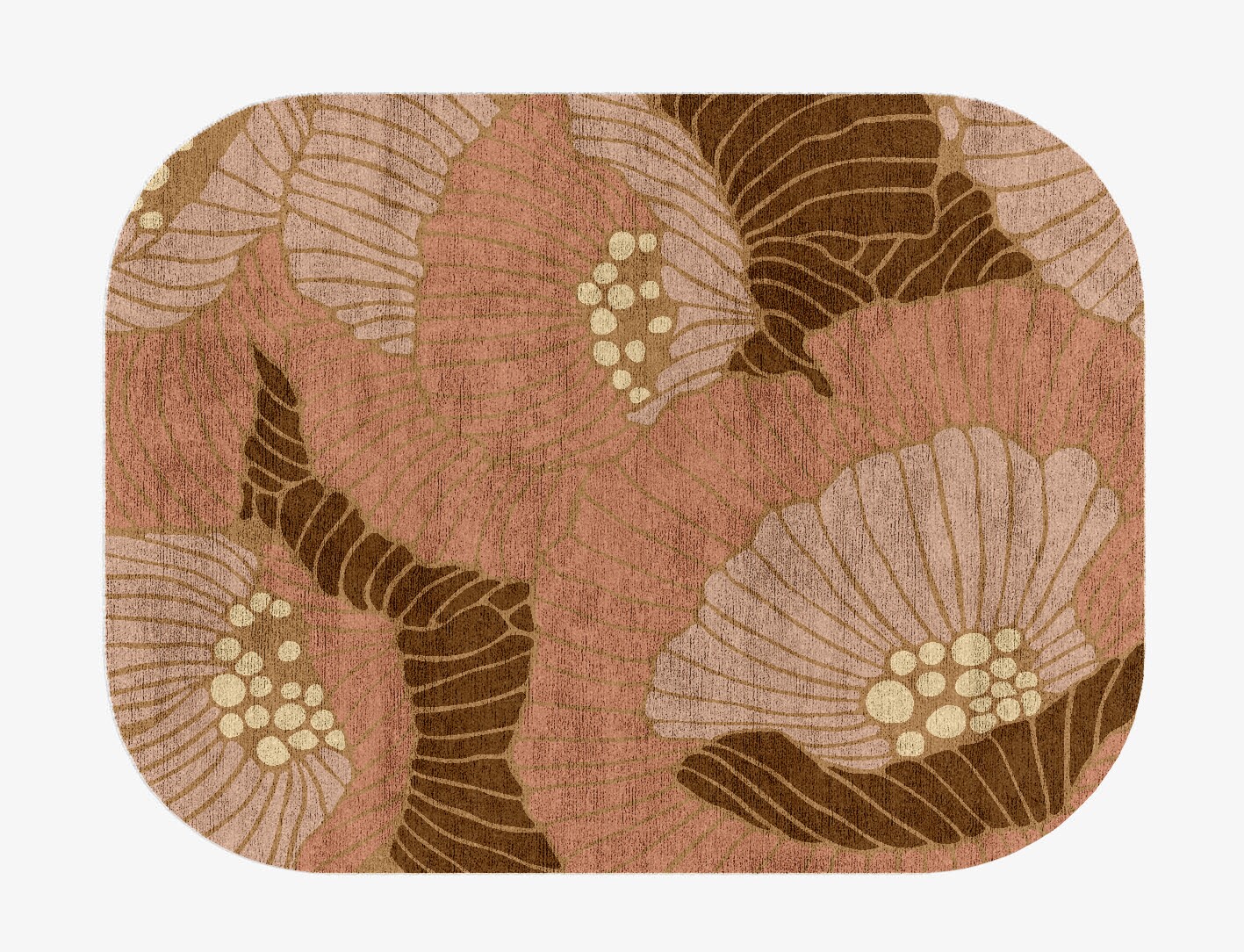 Peony Field of Flowers Oblong Hand Knotted Bamboo Silk Custom Rug by Rug Artisan