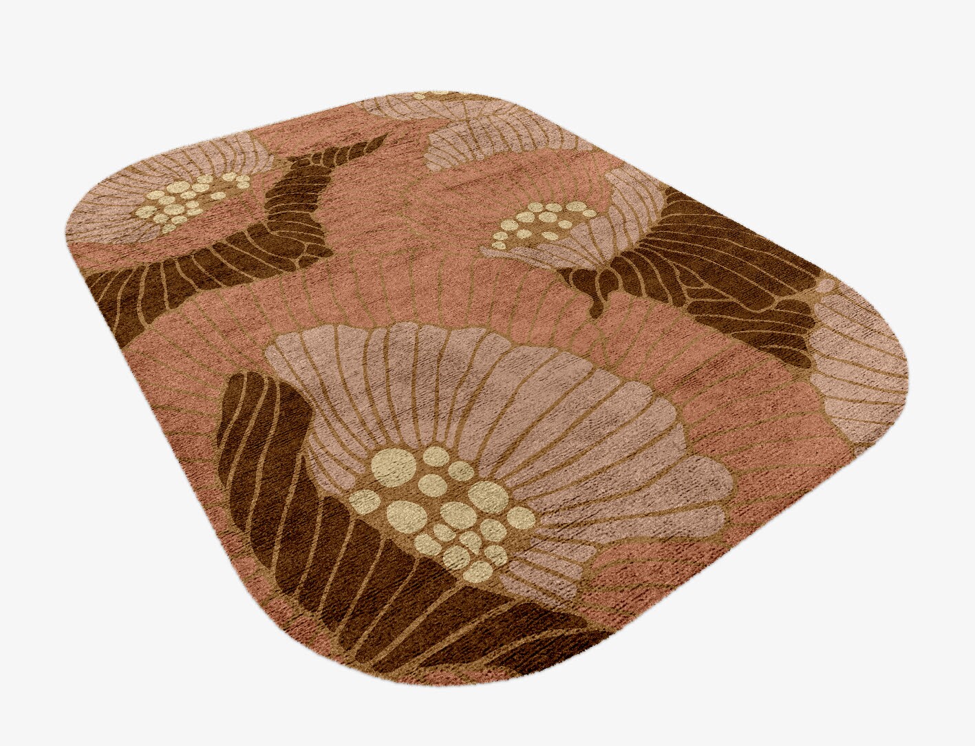 Peony Field of Flowers Oblong Hand Knotted Bamboo Silk Custom Rug by Rug Artisan