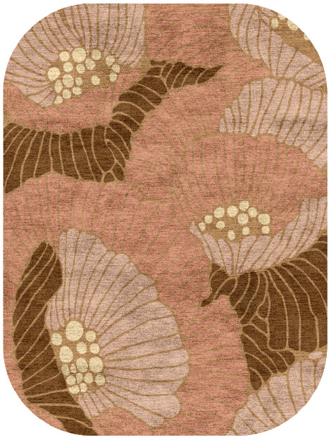 Peony Oblong Hand Knotted Bamboo Silk custom handmade rug