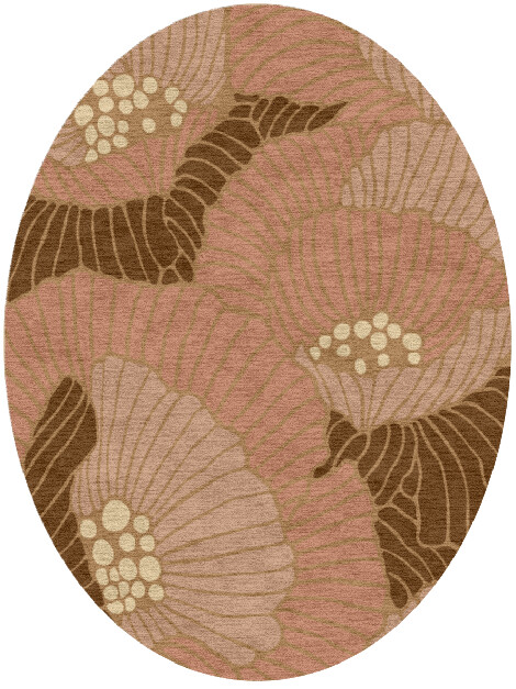 Peony Oval Hand Knotted Tibetan Wool custom handmade rug
