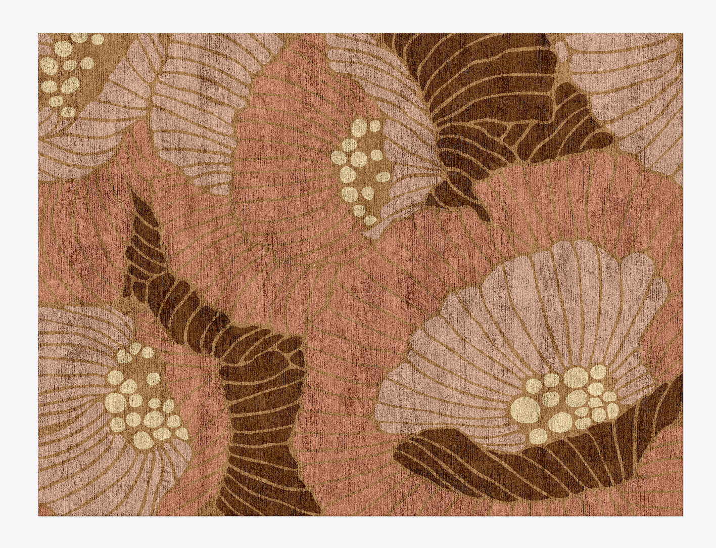 Peony Field of Flowers Rectangle Hand Knotted Bamboo Silk Custom Rug by Rug Artisan