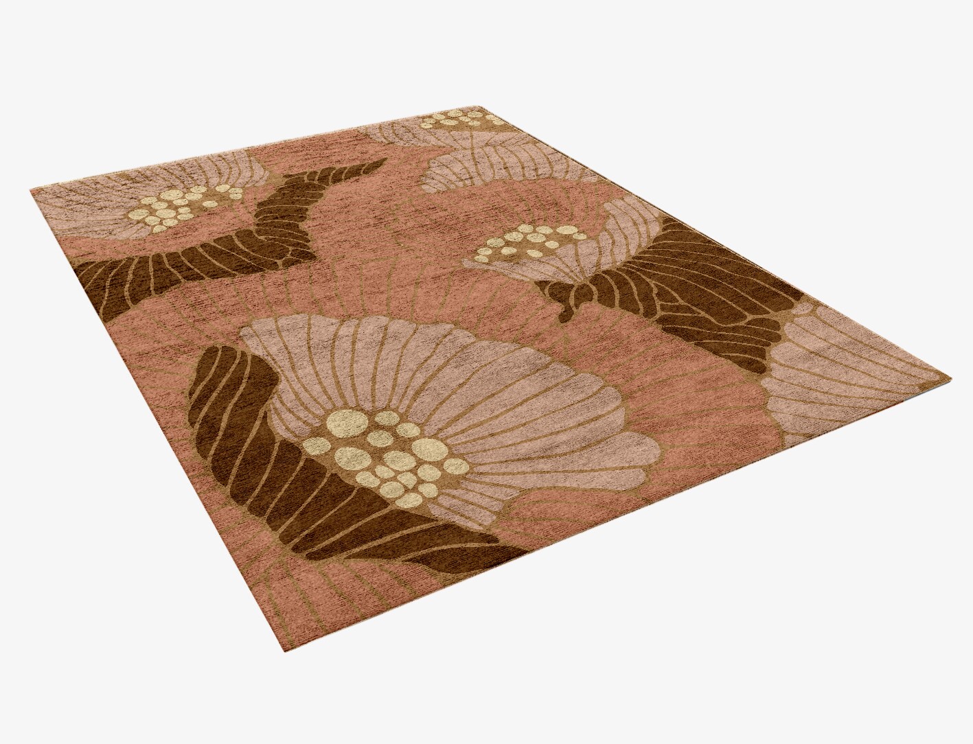 Peony Field of Flowers Rectangle Hand Knotted Bamboo Silk Custom Rug by Rug Artisan