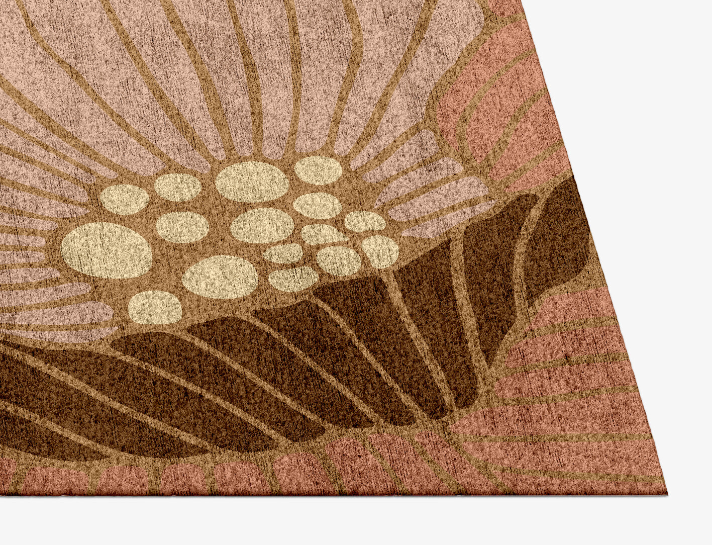 Peony Field of Flowers Rectangle Hand Knotted Bamboo Silk Custom Rug by Rug Artisan