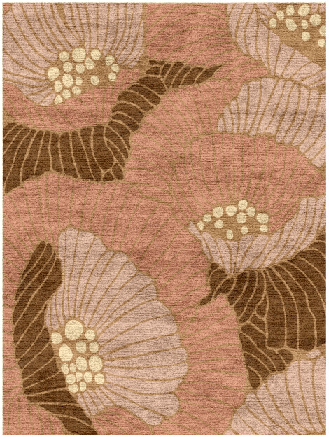 Peony Rectangle Hand Knotted Bamboo Silk custom handmade rug