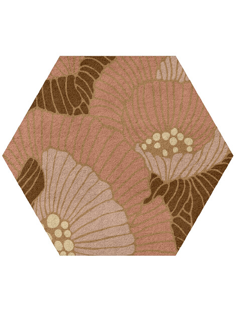 Peony Hexagon Hand Tufted Pure Wool custom handmade rug