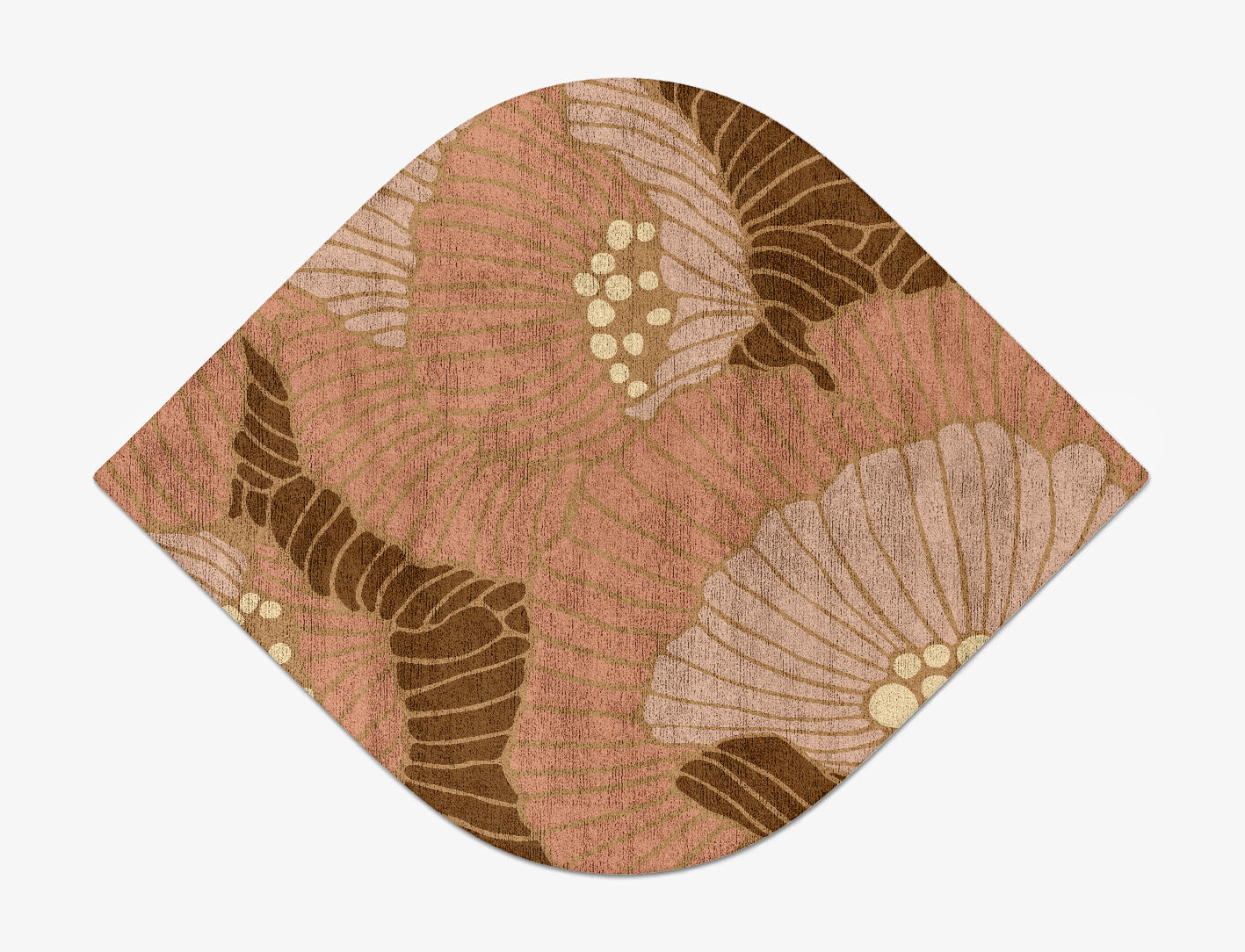 Peony Field of Flowers Ogee Hand Tufted Bamboo Silk Custom Rug by Rug Artisan