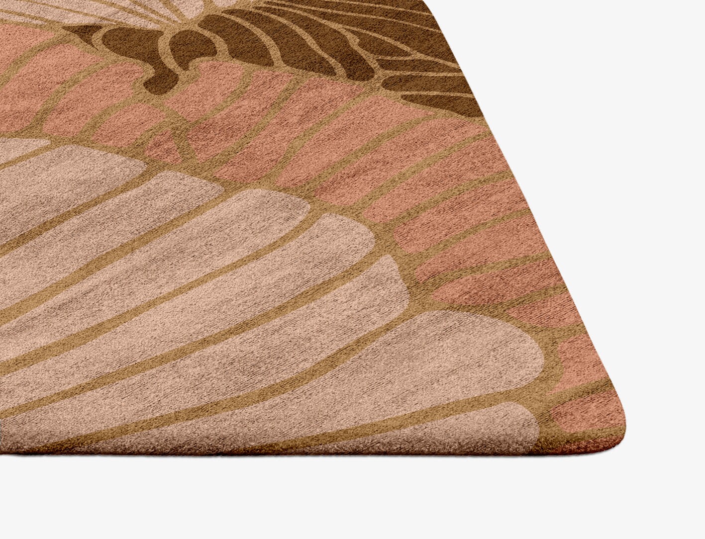 Peony Field of Flowers Ogee Hand Tufted Bamboo Silk Custom Rug by Rug Artisan