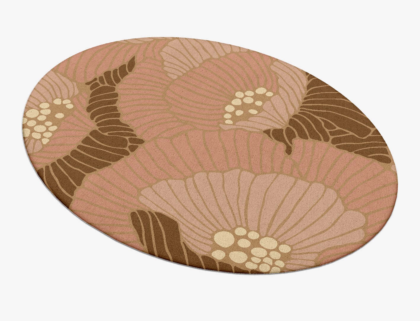 Peony Field of Flowers Oval Hand Tufted Pure Wool Custom Rug by Rug Artisan