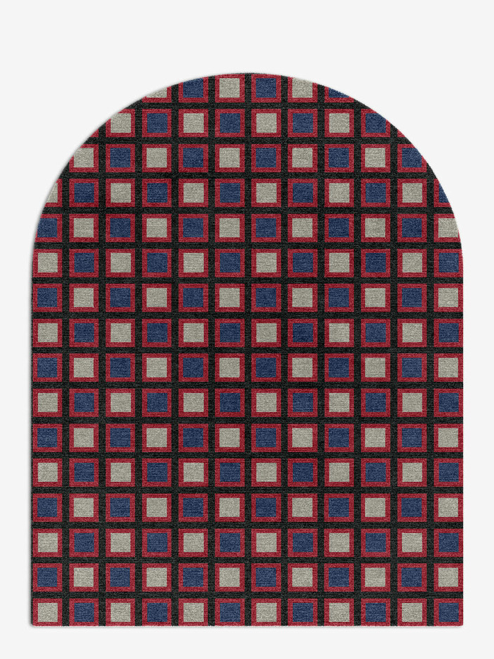 Peppermint Geometric Arch Hand Knotted Tibetan Wool Custom Rug by Rug Artisan