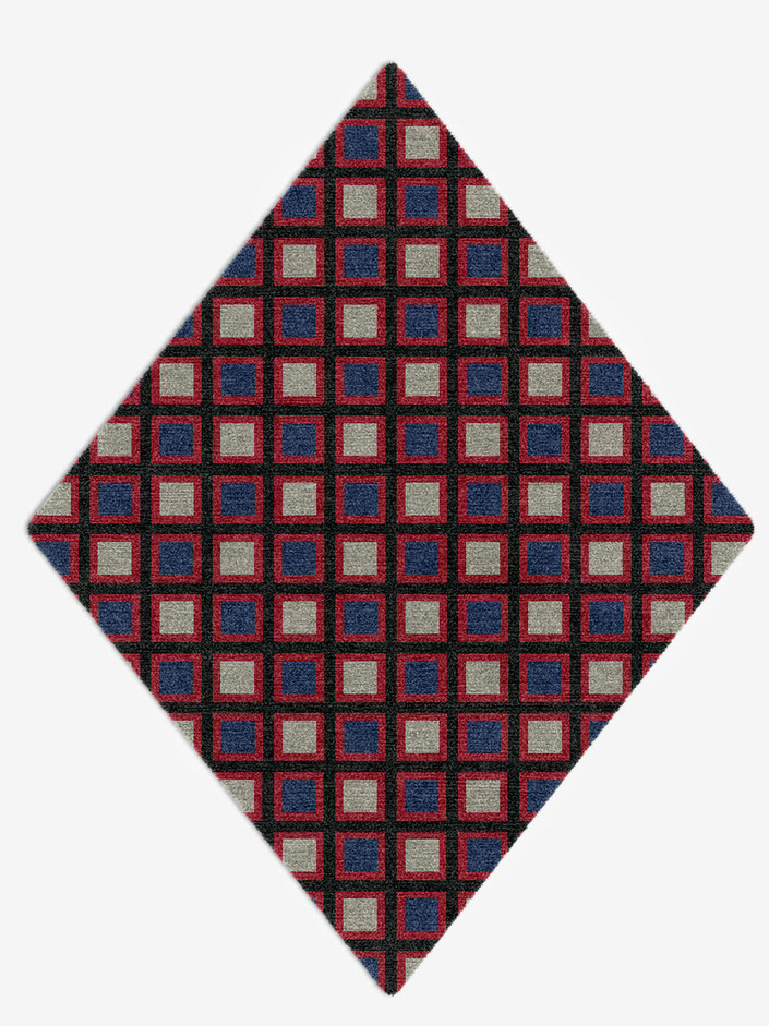 Peppermint Geometric Diamond Hand Knotted Tibetan Wool Custom Rug by Rug Artisan