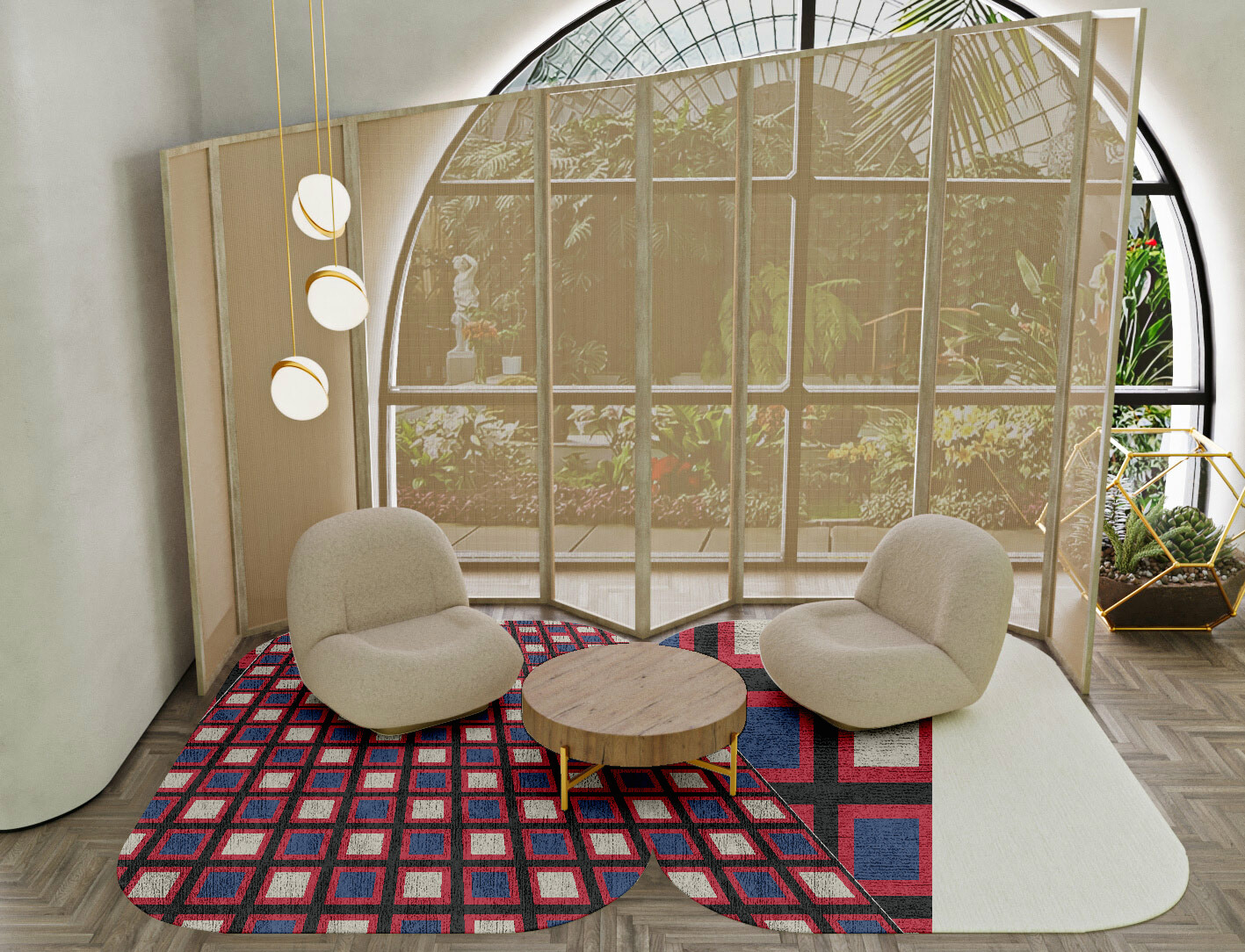 Peppermint Geometric Eight Hand Knotted Bamboo Silk Custom Rug by Rug Artisan