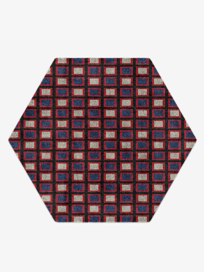 Peppermint Geometric Hexagon Hand Knotted Bamboo Silk Custom Rug by Rug Artisan