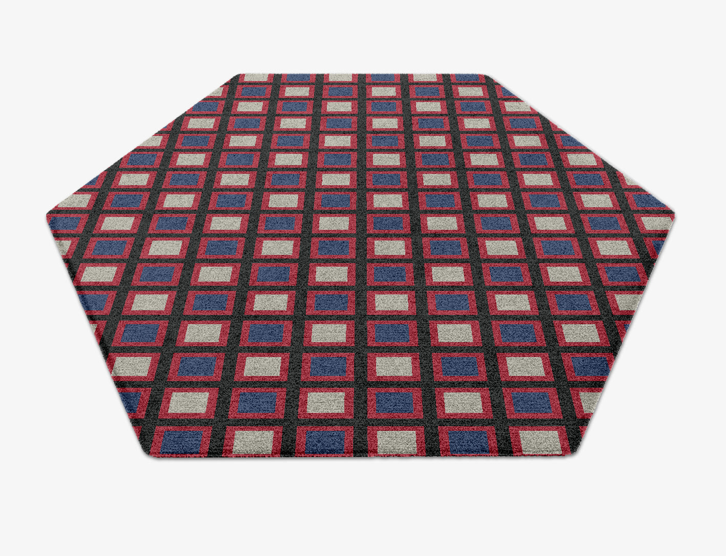 Peppermint Geometric Hexagon Hand Knotted Tibetan Wool Custom Rug by Rug Artisan