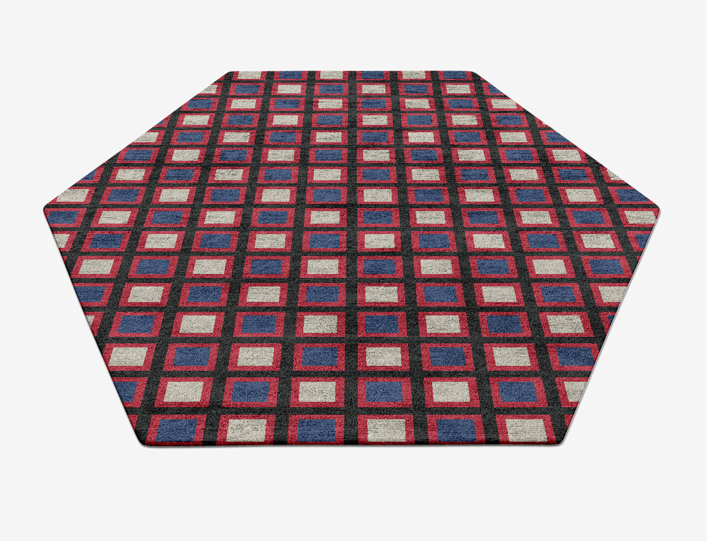 Peppermint Geometric Hexagon Hand Tufted Bamboo Silk Custom Rug by Rug Artisan