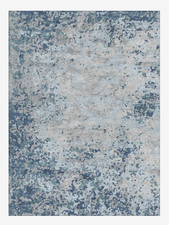 Periwrinkle Cerulean Rectangle Hand Knotted Bamboo Silk Custom Rug by Rug Artisan