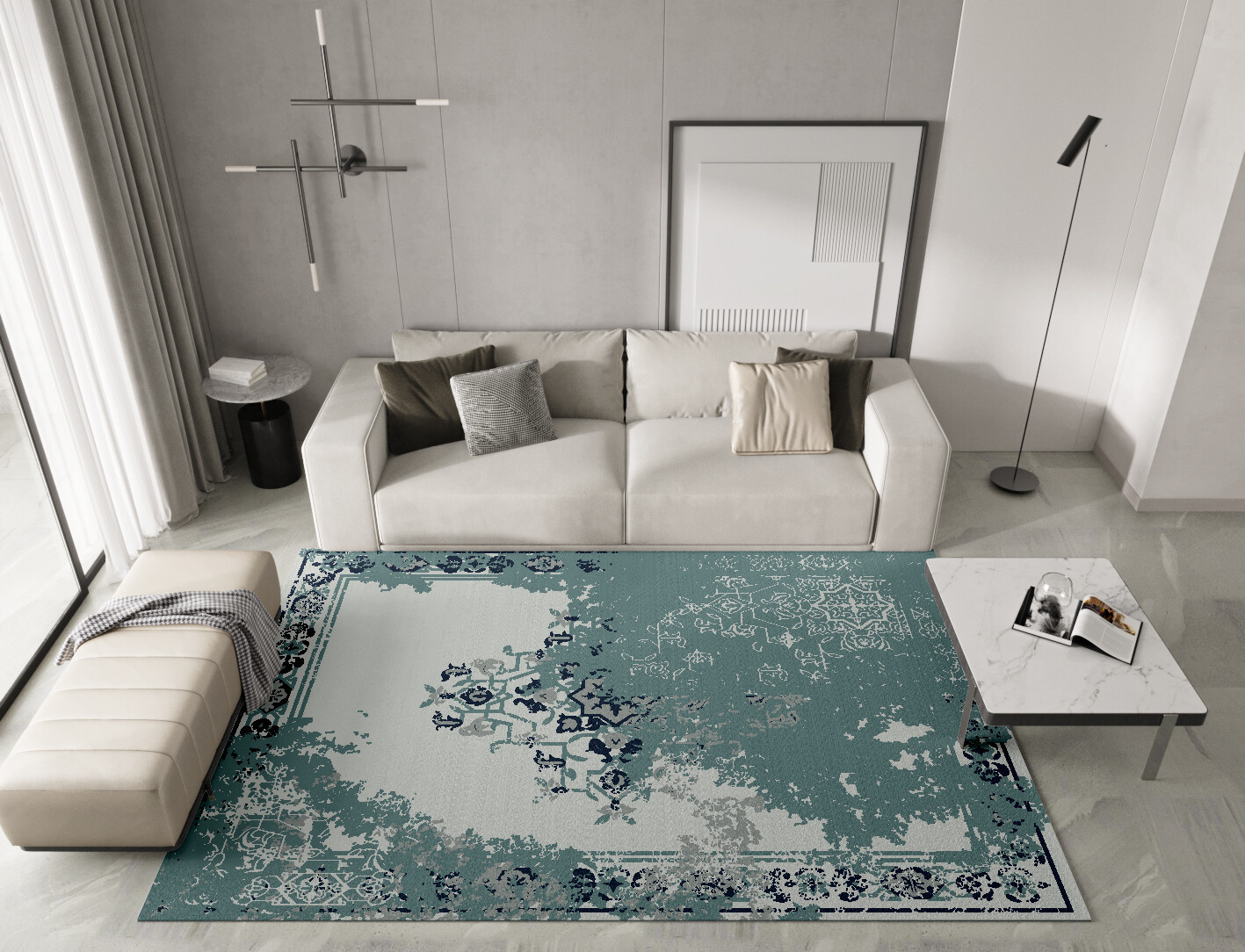 Persian Greys Persian Bagh Rectangle Hand Tufted Pure Wool Custom Rug by Rug Artisan