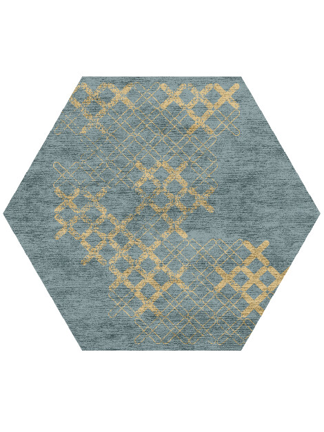 Pert  Hexagon Hand Knotted Bamboo Silk Custom Rug by Rug Artisan