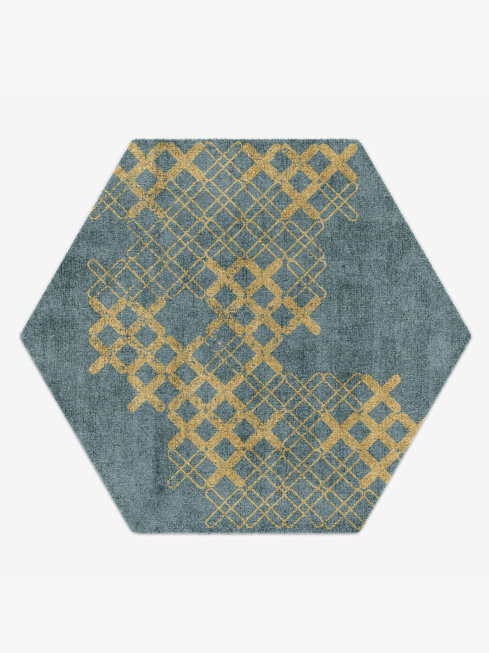 Pert  Hexagon Hand Knotted Bamboo Silk Custom Rug by Rug Artisan