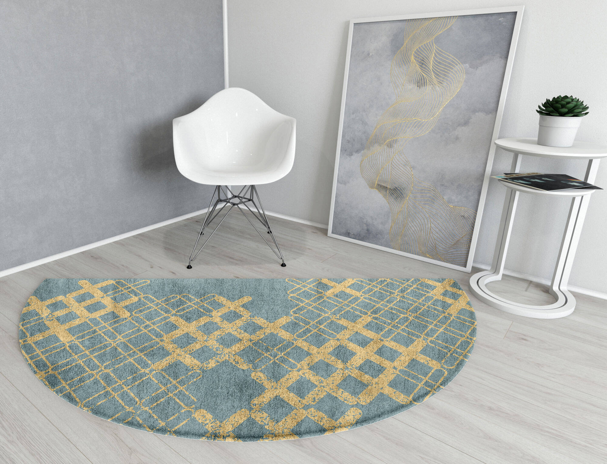 Pert  Halfmoon Hand Tufted Bamboo Silk Custom Rug by Rug Artisan