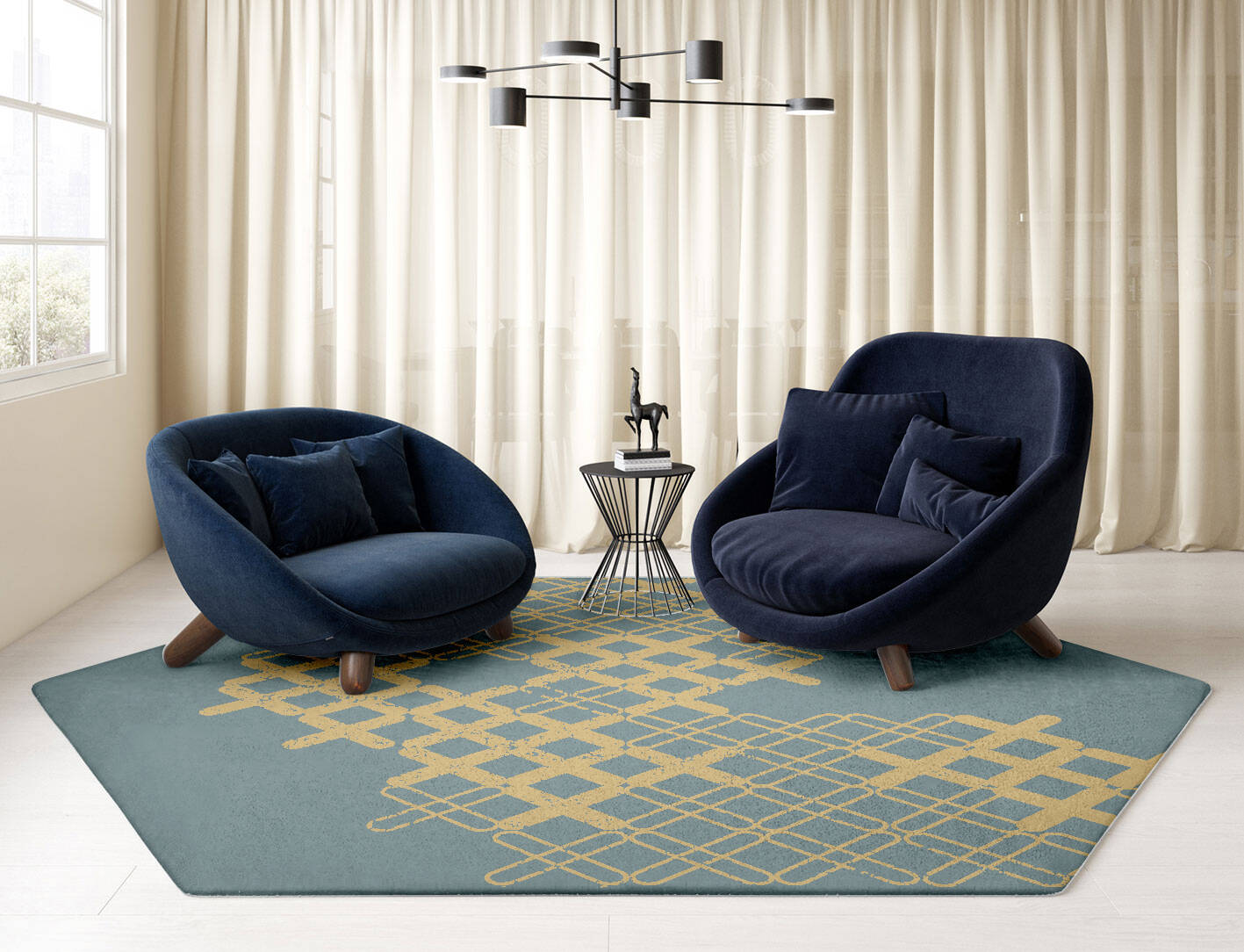 Pert  Hexagon Hand Tufted Pure Wool Custom Rug by Rug Artisan