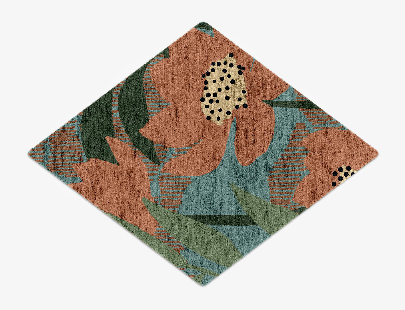 Petunia Field of Flowers Diamond Hand Knotted Bamboo Silk Custom Rug by Rug Artisan