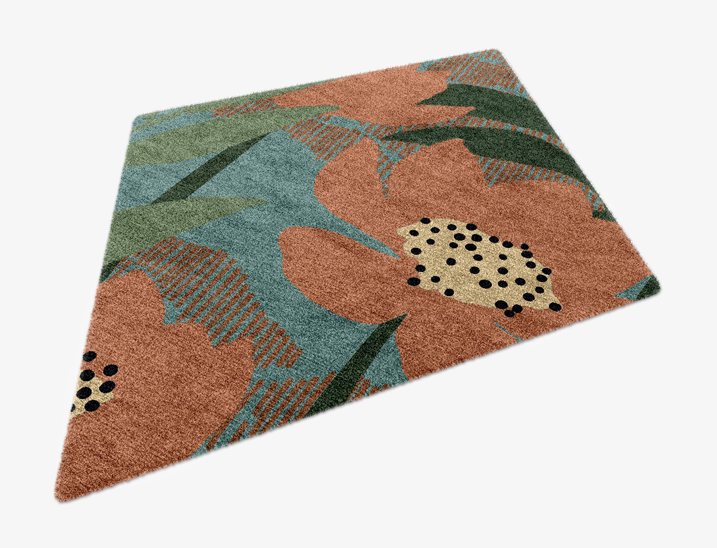 Petunia Field of Flowers Diamond Hand Knotted Bamboo Silk Custom Rug by Rug Artisan