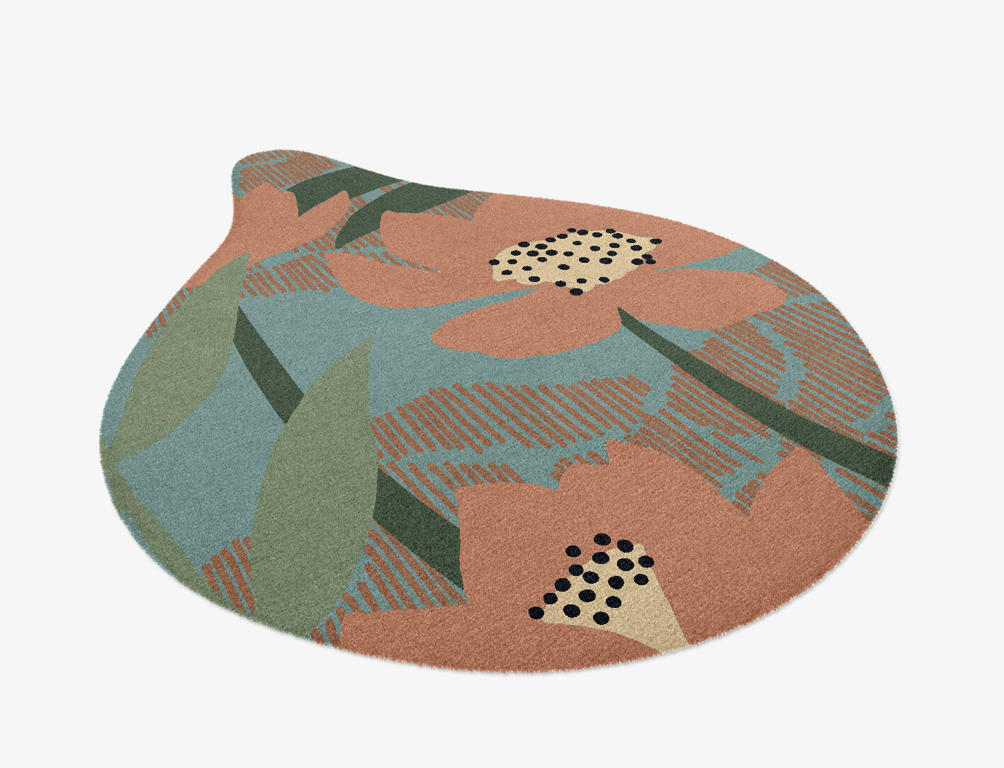 Petunia Field of Flowers Drop Hand Knotted Tibetan Wool Custom Rug by Rug Artisan