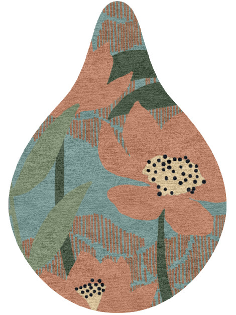 Petunia Drop Hand Knotted Tibetan Wool custom handmade rug