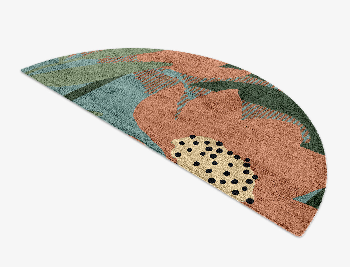 Petunia Field of Flowers Halfmoon Hand Knotted Bamboo Silk Custom Rug by Rug Artisan