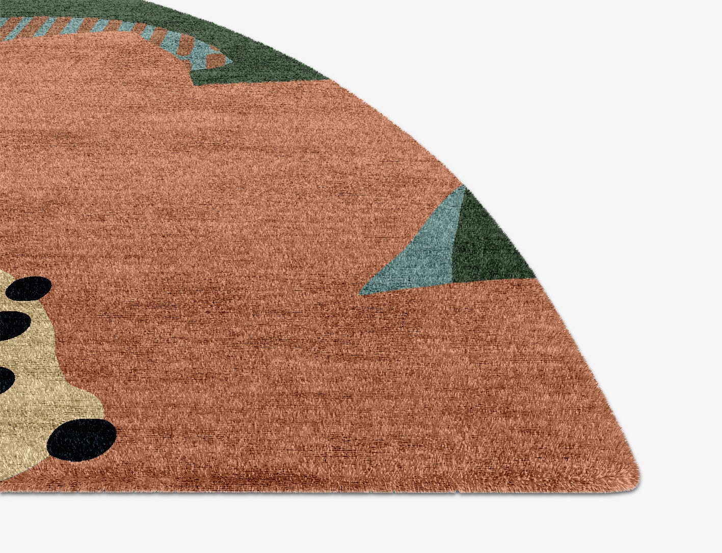 Petunia Field of Flowers Halfmoon Hand Knotted Bamboo Silk Custom Rug by Rug Artisan