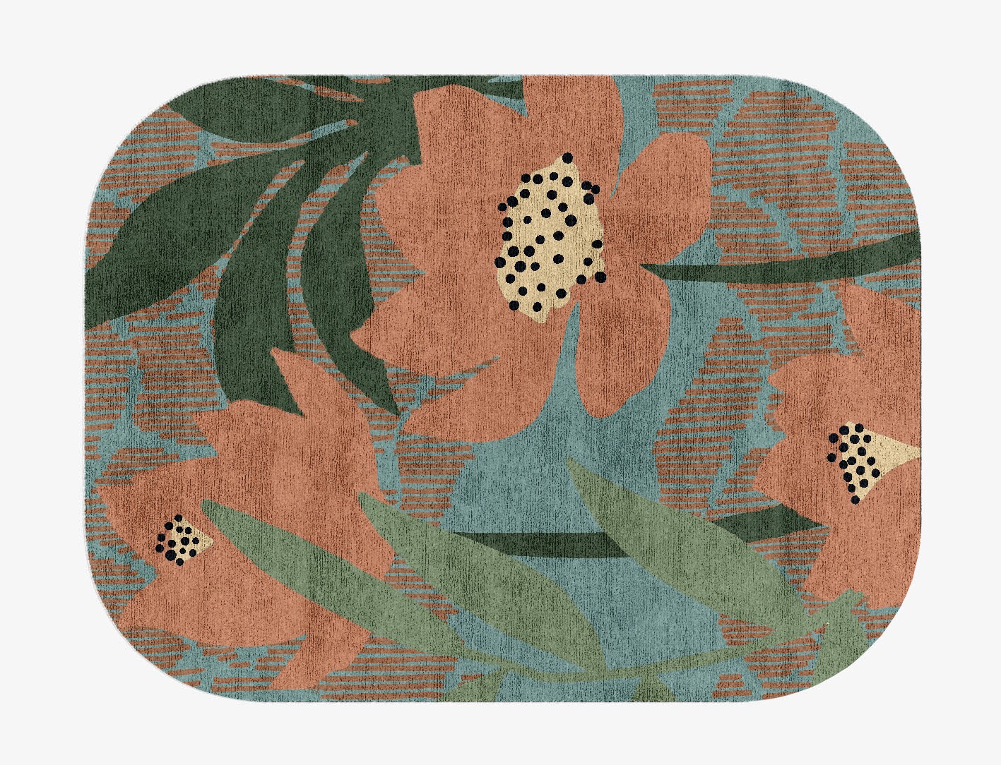 Petunia Field of Flowers Oblong Hand Knotted Bamboo Silk Custom Rug by Rug Artisan