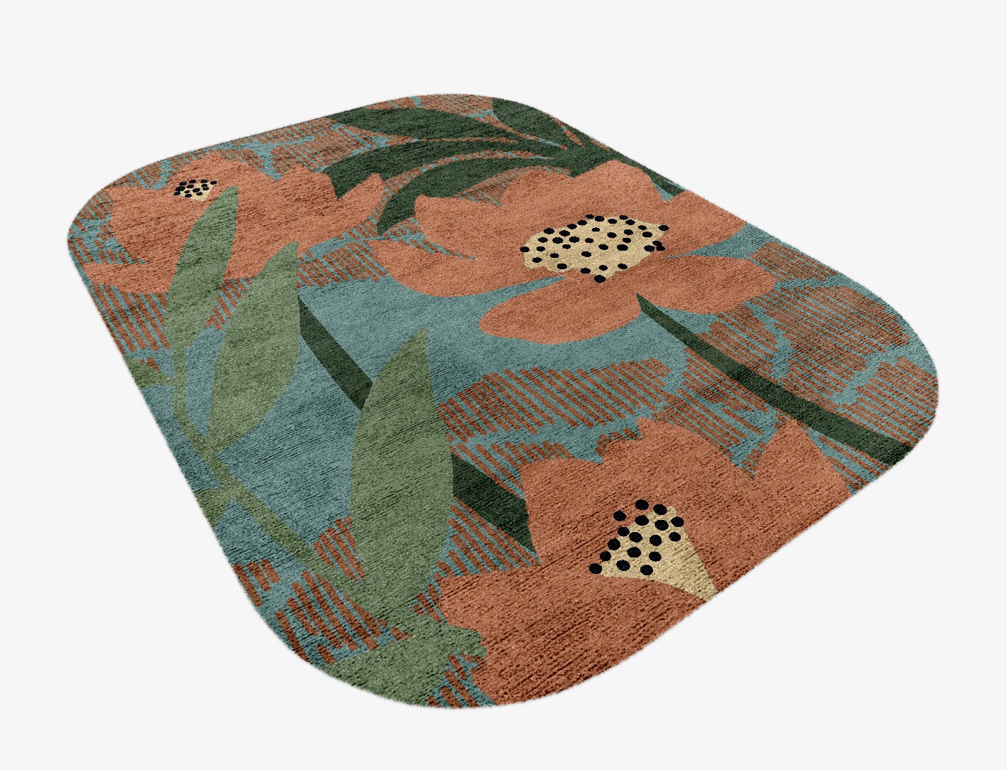 Petunia Field of Flowers Oblong Hand Knotted Bamboo Silk Custom Rug by Rug Artisan
