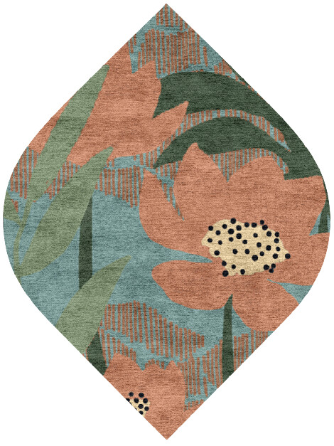 Petunia Ogee Hand Knotted Bamboo Silk custom handmade rug