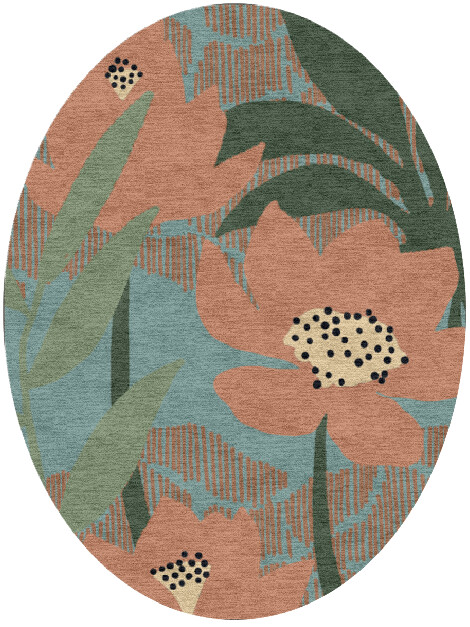 Petunia Oval Hand Knotted Tibetan Wool custom handmade rug