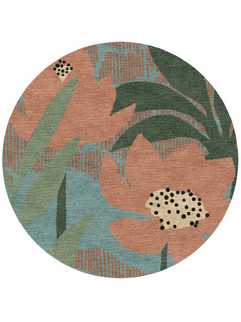 Petunia Round Hand Knotted Tibetan Wool custom handmade rug