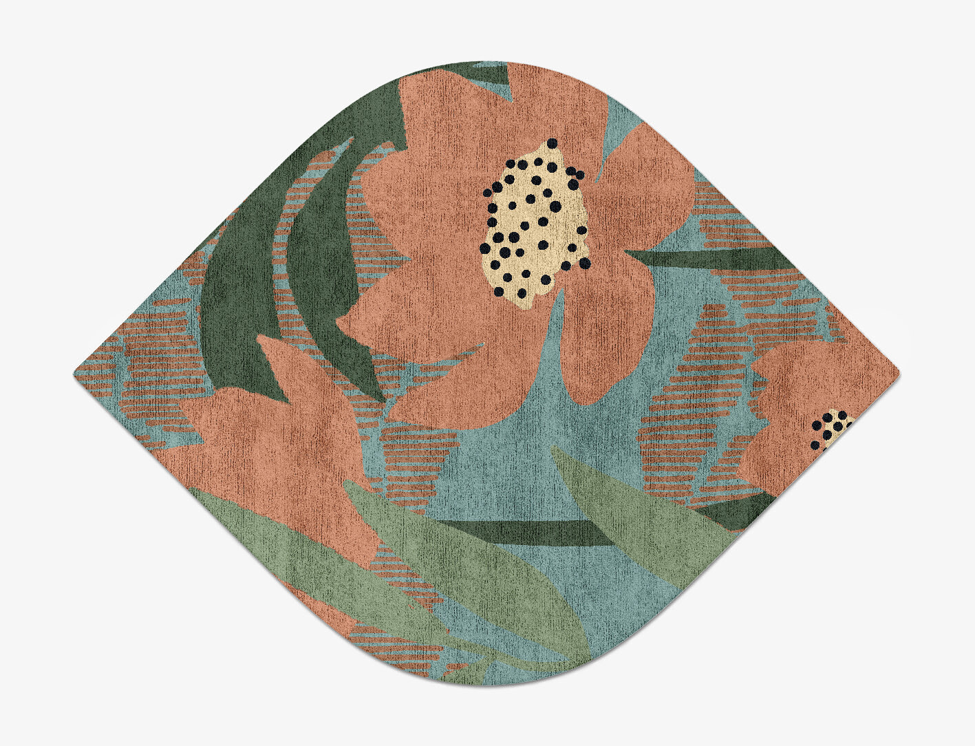 Petunia Field of Flowers Ogee Hand Tufted Bamboo Silk Custom Rug by Rug Artisan