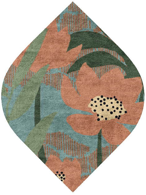 Petunia Ogee Hand Tufted Bamboo Silk custom handmade rug