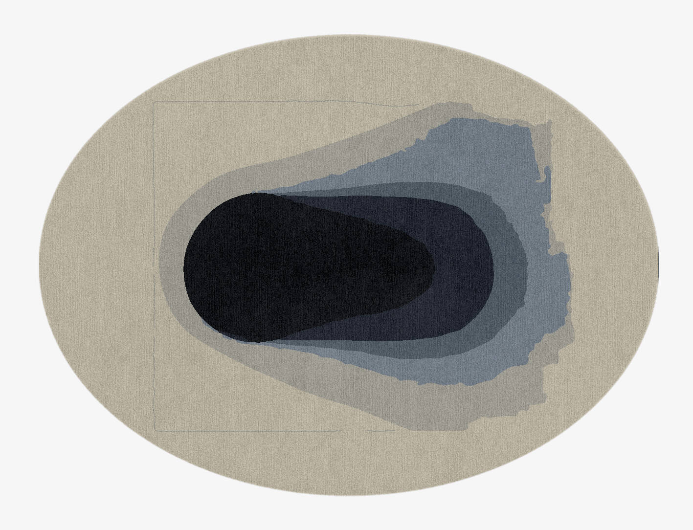 Phantom Gradation Oval Hand Knotted Tibetan Wool Custom Rug by Rug Artisan