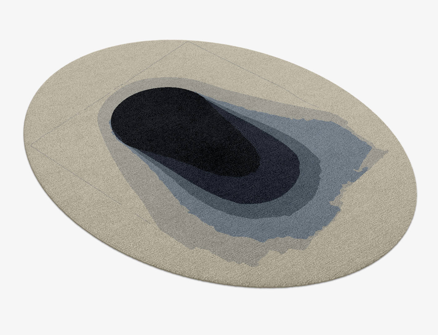 Phantom Gradation Oval Hand Knotted Tibetan Wool Custom Rug by Rug Artisan