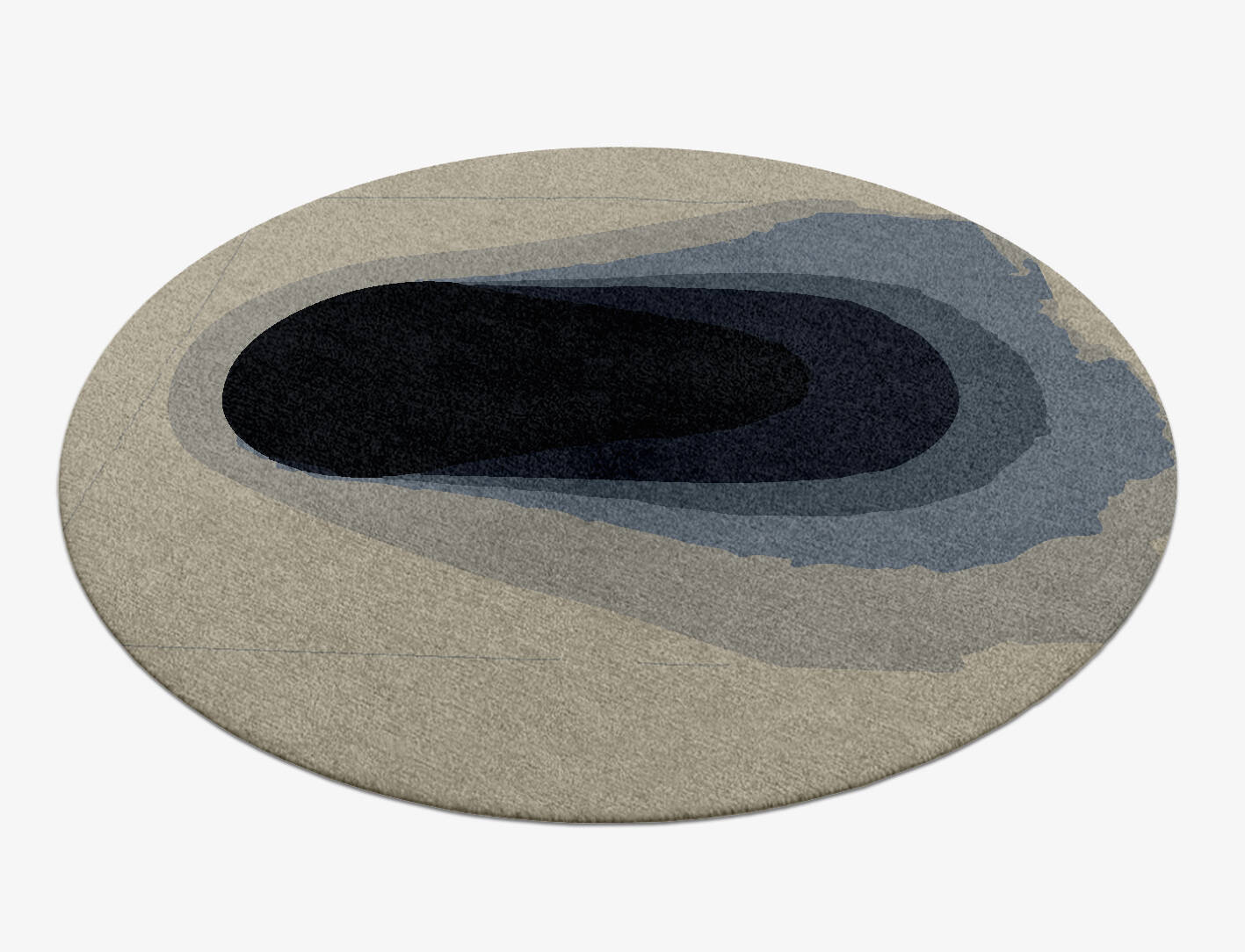 Phantom Gradation Round Hand Knotted Tibetan Wool Custom Rug by Rug Artisan