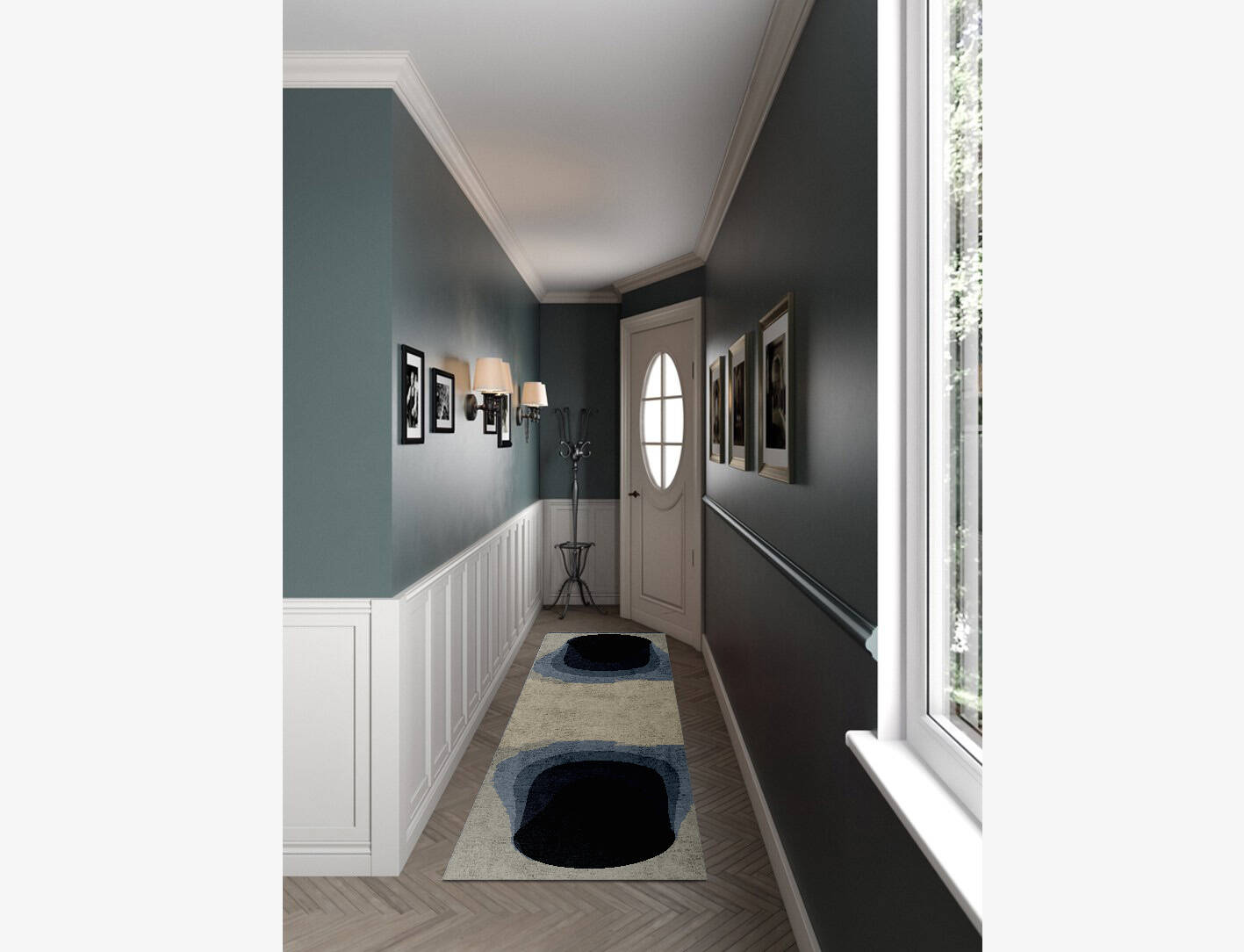 Phantom Gradation Runner Hand Knotted Bamboo Silk Custom Rug by Rug Artisan